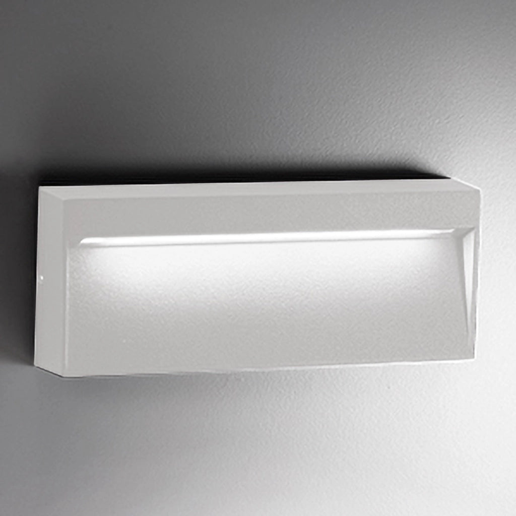 Bottom Lampada da parete LED design rettangolare in alluminio bianco opaco 8,5W IP54 3000K 729lm, ideale per illuminazione residenziale