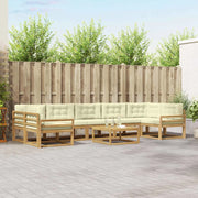 Set di divani da esterno 6 pz Bianco e Crema 3386199