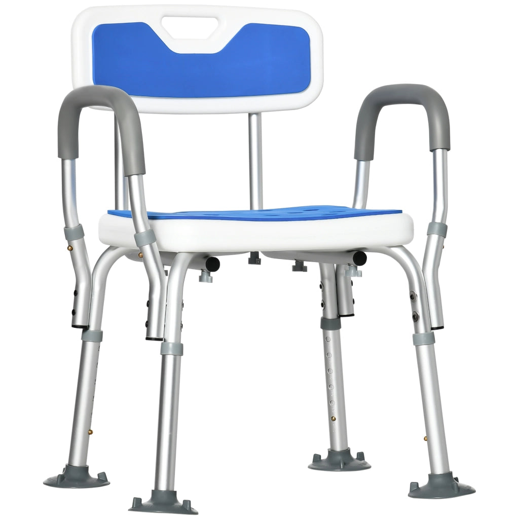 Sedia da Bagno con Imbottitura e Braccioli ¨C Zephmum ¨C Bianco, Regolabile