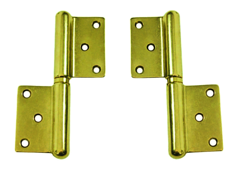 CERNIERA IN GROSSEZZA IN OTTONE LUCIDO- - mm.140 SX - 2 pezzi