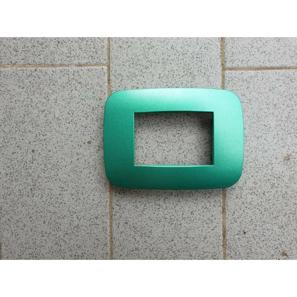 Trade Shop - Placca Placchetta Placchette Compatibili Per Serie Axolute Bticino Colorate Fori - Verde Metallizzato -7 Fori     -