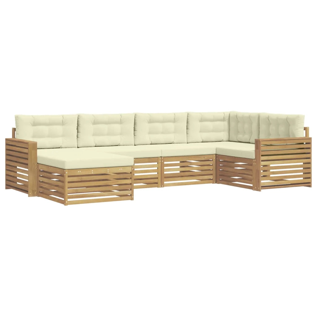 Set di divani da esterno 6 pcs Bianco e Crema 3390770