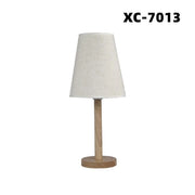 Trade Shop - Lampada Da Scrivania Con Base In Legno Liscio Motivo Parlume Bianco E27 Xc-7013 -
