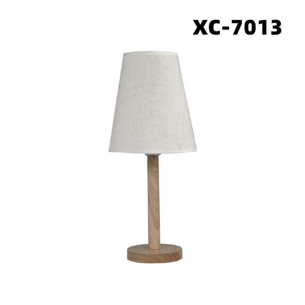 Trade Shop - Lampada Da Scrivania Con Base In Legno Liscio Motivo Parlume Bianco E27 Xc-7013 -