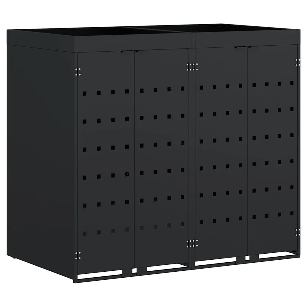 Contenitore per Rifiuti per 2 Bidoni Nero 136 x 77,5 x 121,5 cm 3394738