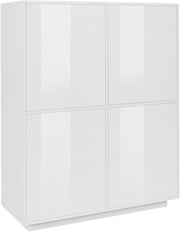 Credenza 4 Ante 100,1x41,4x126 cm Bloom Bianco Lucido