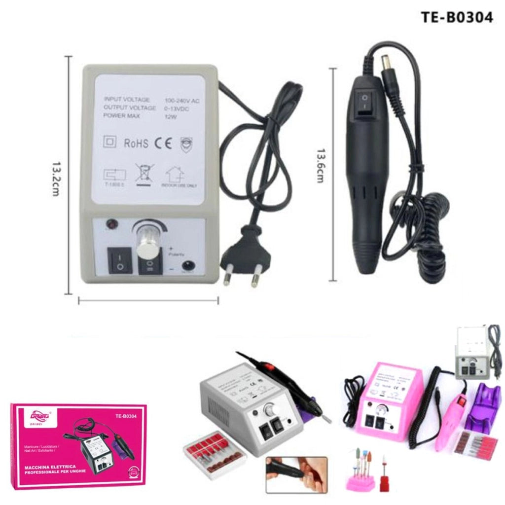 FRESA PROFESSIONALE UNGHIE ELETTRICA 12W MANICURE PEDICURE 1 JACK NAIL TE-B0304