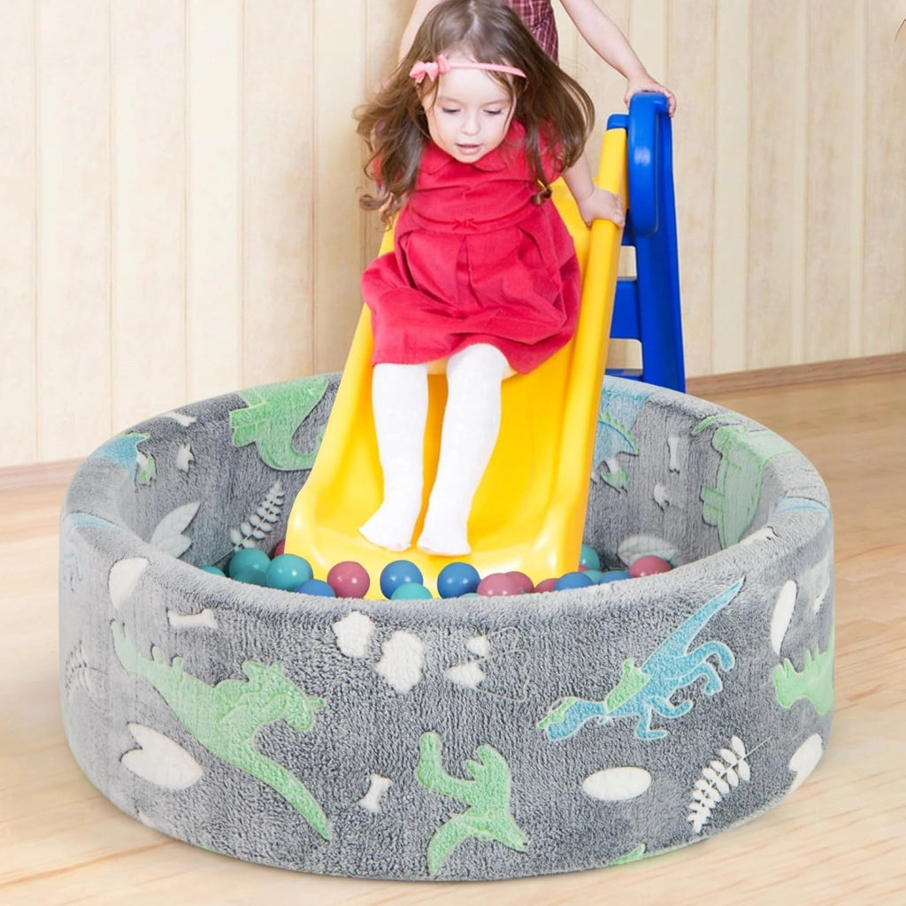 86 x 30 cm/200 Palline ∅5,5 cm Piscina di Palline Colorate per Bambini Luminosi nel Buio, Vaso con Palline in Schiuma Morbido e Lavabile in Lavatrice, Piscinatta da Gioco