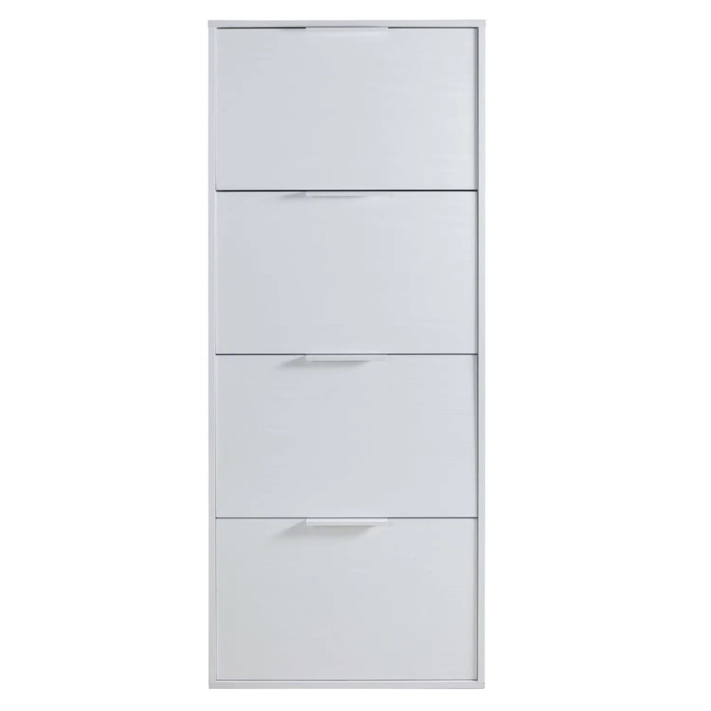 Scarpiera 4 ribalte bianco lucido cm 65x25x147 h