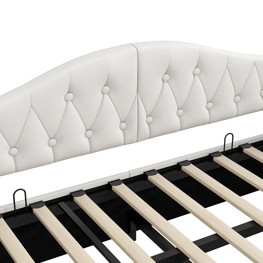 Letto imbottito - Xylo - 90x200cm LED con contenitore, beige