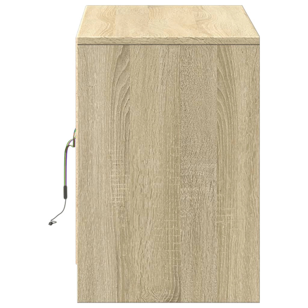 Mobile porta TV multimediale mensola TV credenza mobile TV per sala da pranzo soggiorno camera da letto con illuminazione a LED rovere Sonoma 100 x 34 x 50 cm legno composito marrone 02_0026483