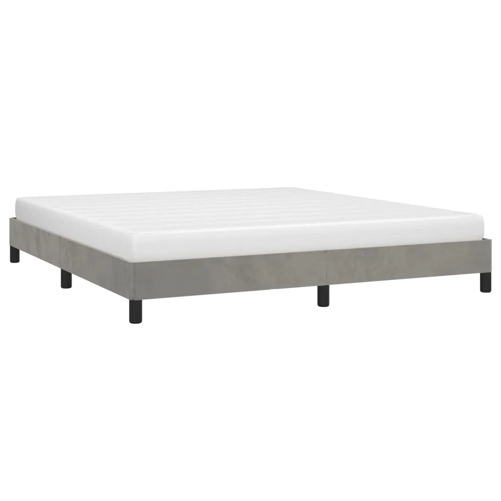 Letto matrimoniale | Letto per adulti | Giroletto senza Materasso Grigio Chiaro 160x200 cm Velluto