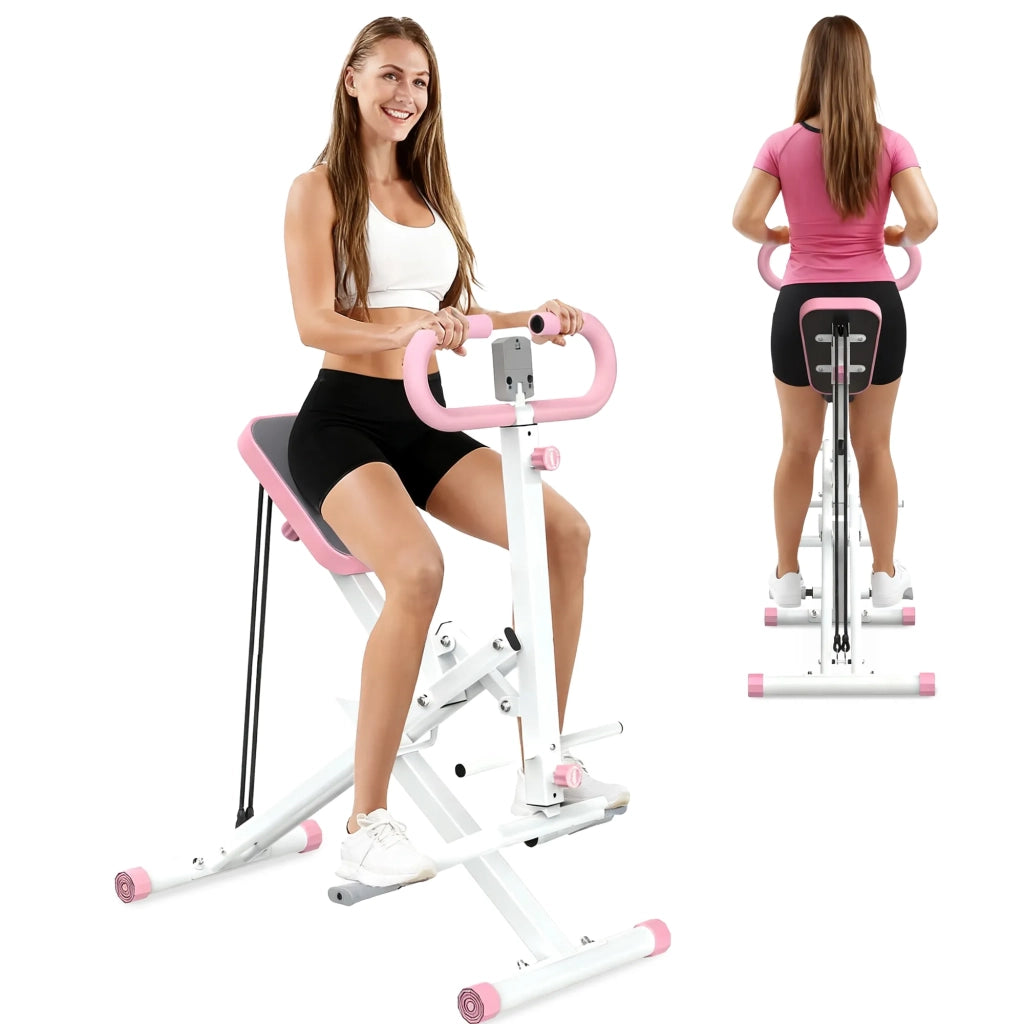 Squat Machine pieghevole per casa, trainer glutei con bande elastiche, allenamento cosce, addome, schiena e spinta dell'anca