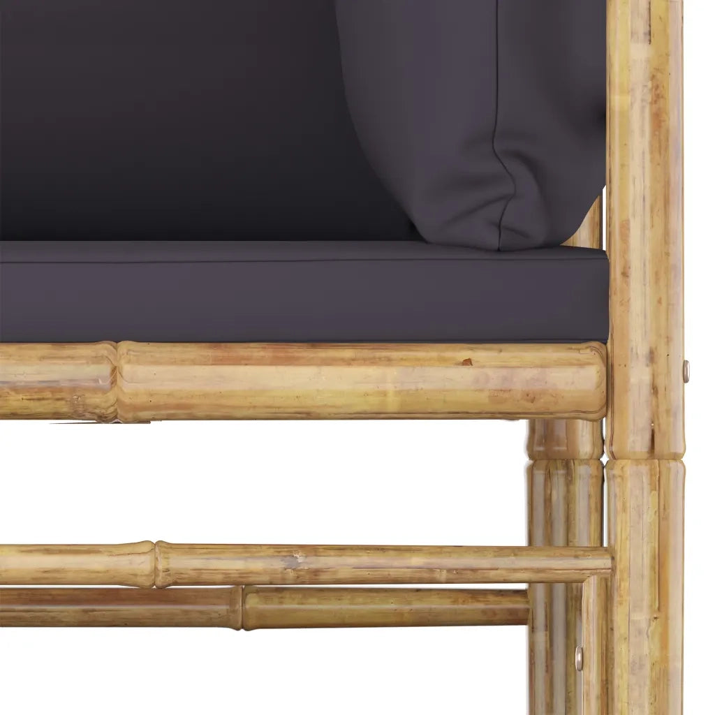 Set Divani da Giardino 6 pz con Cuscini Grigio Scuro in Bambù 3058198