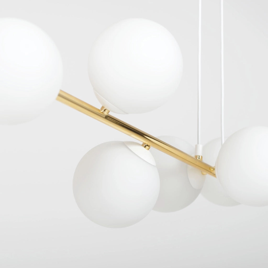Lampadario Emibig Gravity 6 6xE14 bianco oro 110cm