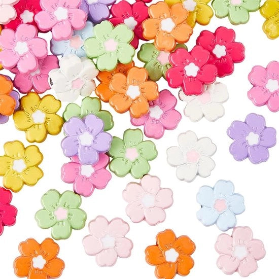 Kralen per fiori 54 pezzi - 9 colori - Kralen in acciaio inossidabile - Spaziatori per gioielli - Attività artigianali - Orecchini/bracciali/catene - Kralen per gioielli