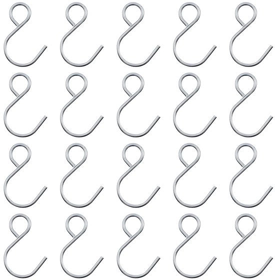 Haken per Orefice 20 Stuks - Haken a S con Forma - Haken in Acciaio Inossidabile - per Artigianato - Hanger per Piante - Miniatura, Solido e Duraturo - Orefice per Appendere