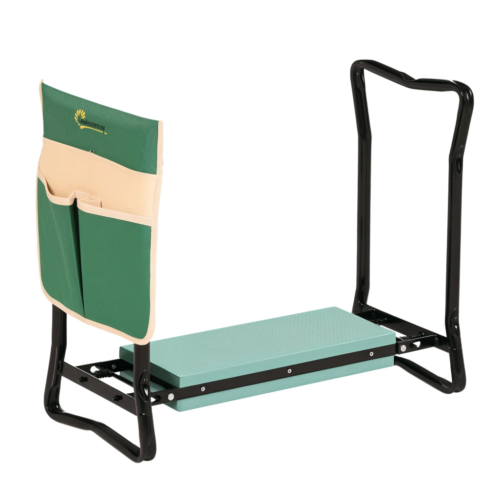 Panca da Giardino Pieghevole 2 in 1 con Cuscini ¨C Minimal ¨C Verde e Nero