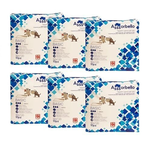 FERRIBIELLA CANE TRAVERSINE TAPPETINI IGIENICI CANE BASIC 90 X 120 CM 60PZ