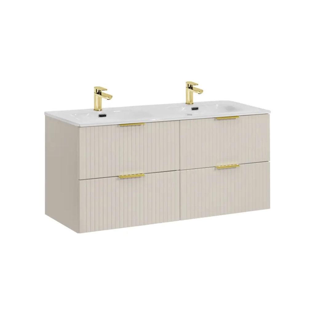 Mobile sotto lavabo NOXERA 120 cm – Marrone congo – Doppio lavabo incassato