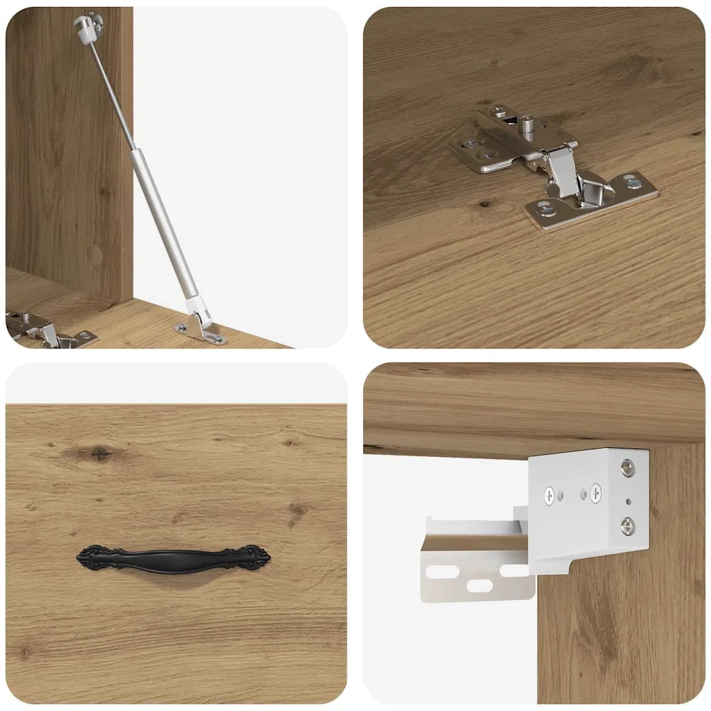 Mobiletto a parete moderno con pratico vano contenitore 100 x 36,5 x 35 cm realizzato in legno di rovere composito finitura artigianale 02_0052501