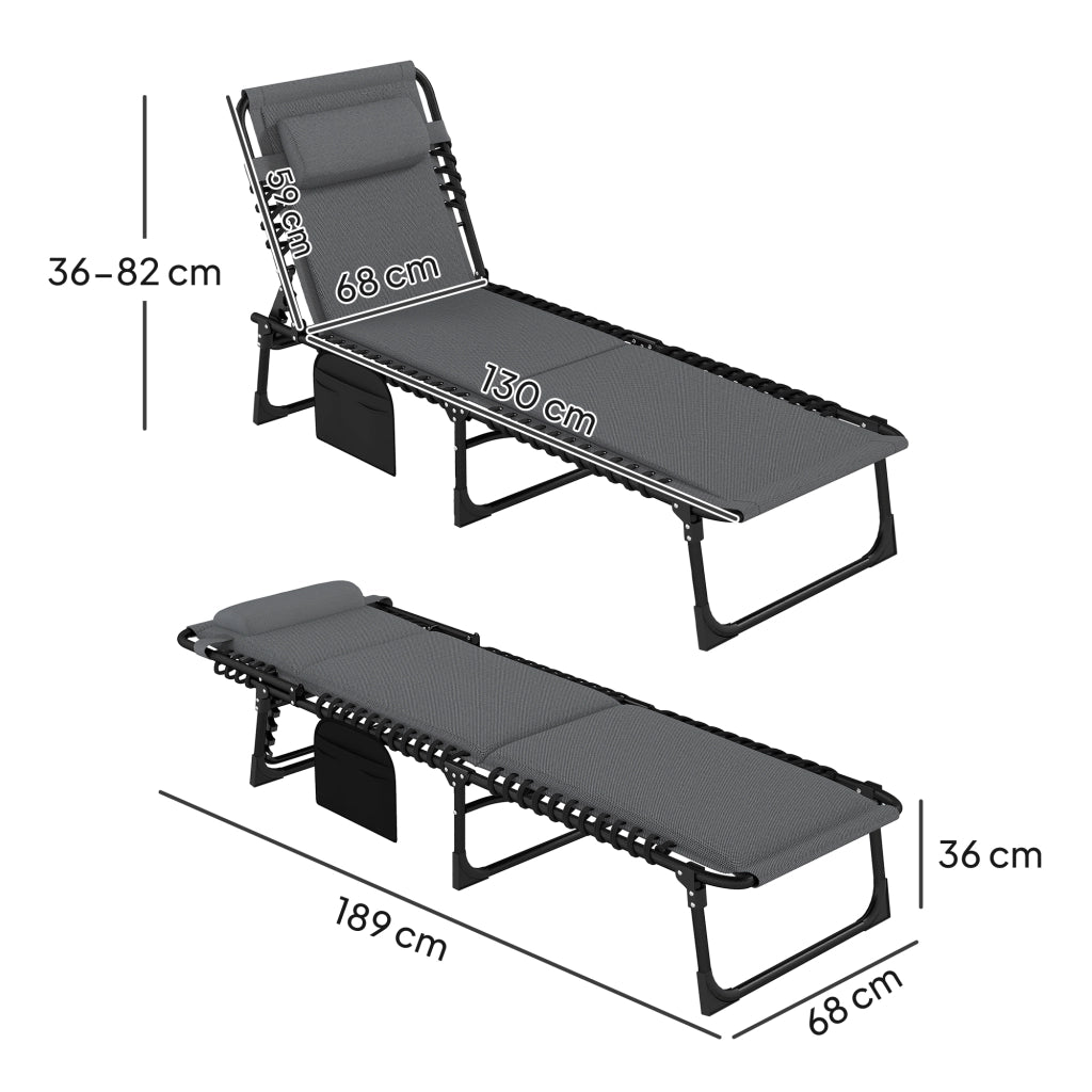 Poltrona Relax da Giardino con Cuscino ¨C Zephmum ¨C Grigio