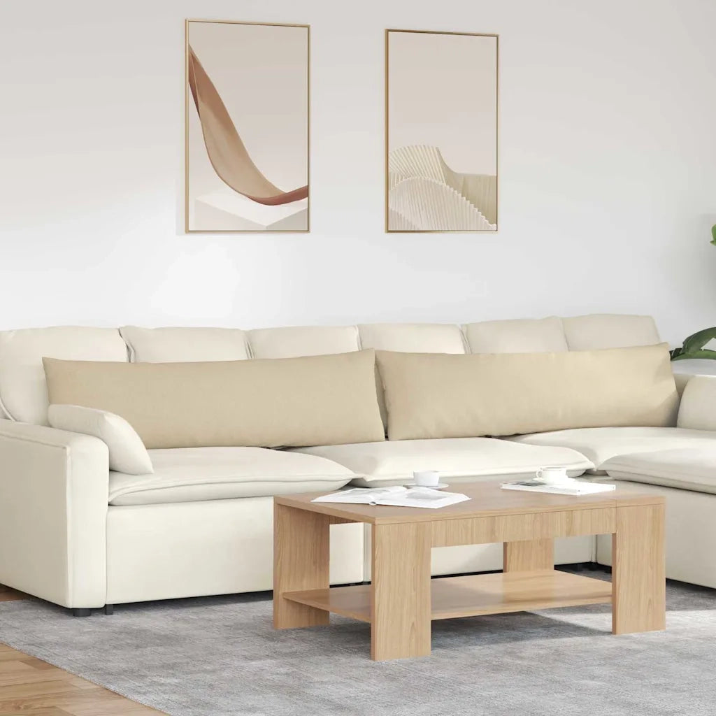 Cuscini da Divano 2 pcs Crema 145 x 40 cm Tessuto 42013832
