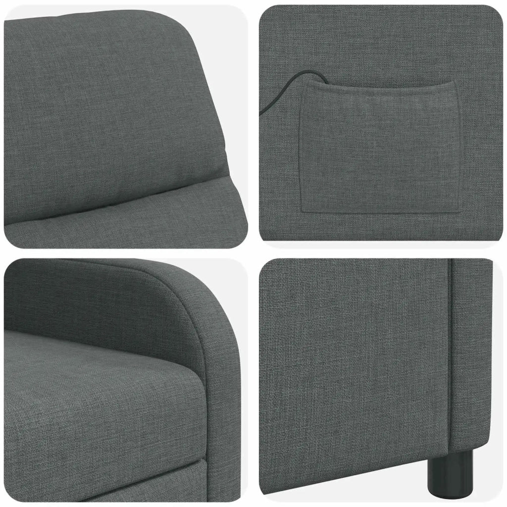 Poltrona Massaggiante Grigio Scuro Tessuto 42034940