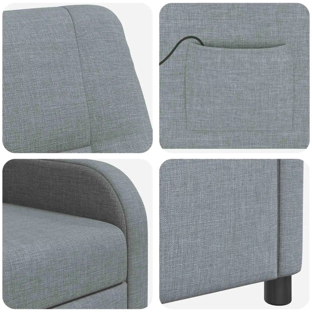 Poltrona Massaggiante Grigio Chiaro Tessuto 42035033
