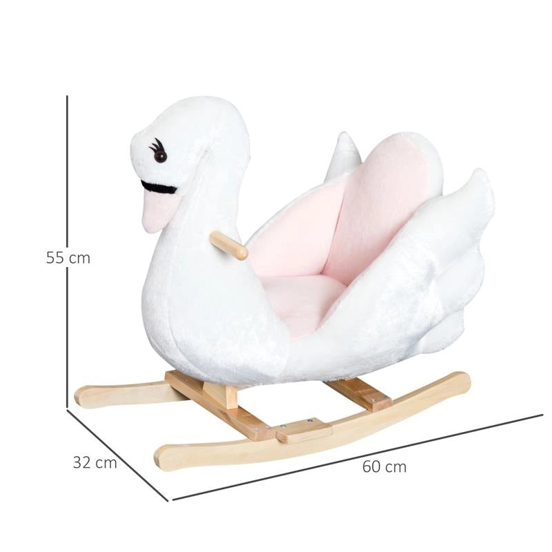 DONDOLO A FORMA DI CIGNO, STRUTTURA IN METALLO E LEGNO - BIANCO