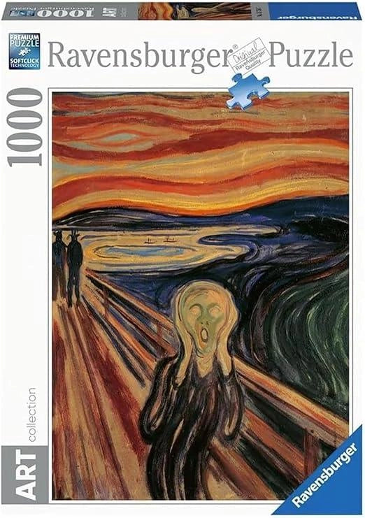 Puzzle 1000 Pezzi Munch: L`urlo? | Puzzle 1000 Pezzi Arte Con Una Misura Di 70x50 Cm ,Ravensburger,Età 14+