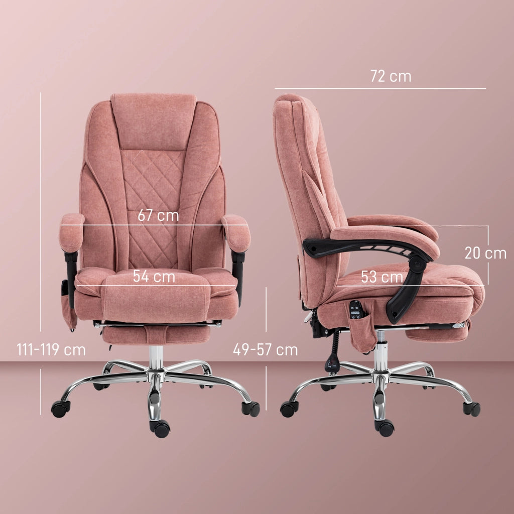 Poltrona massaggiante e riscaldante ¨C zephmum ¨C rosa, regolabile, con telecomando