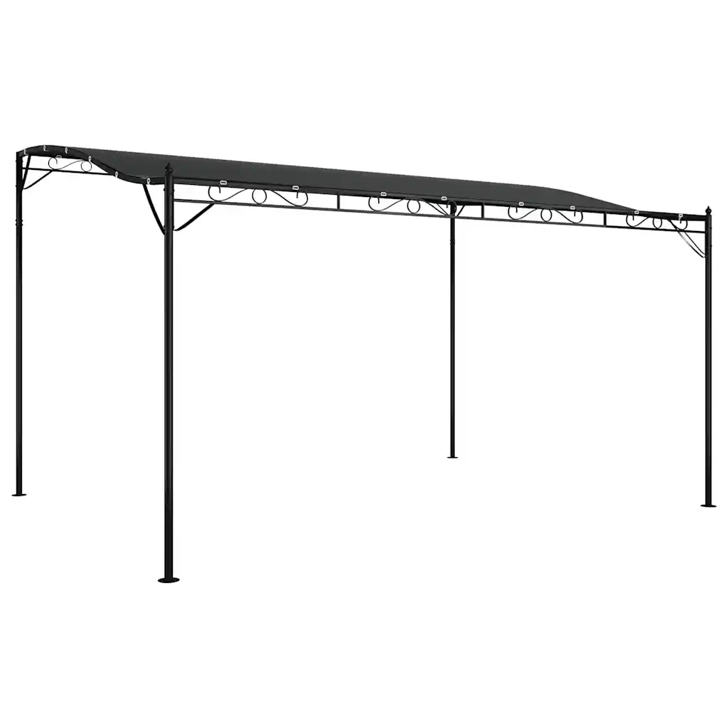 Tettoia Antracite 4x3 m 180 g/m² Tessuto e Acciaio 362395