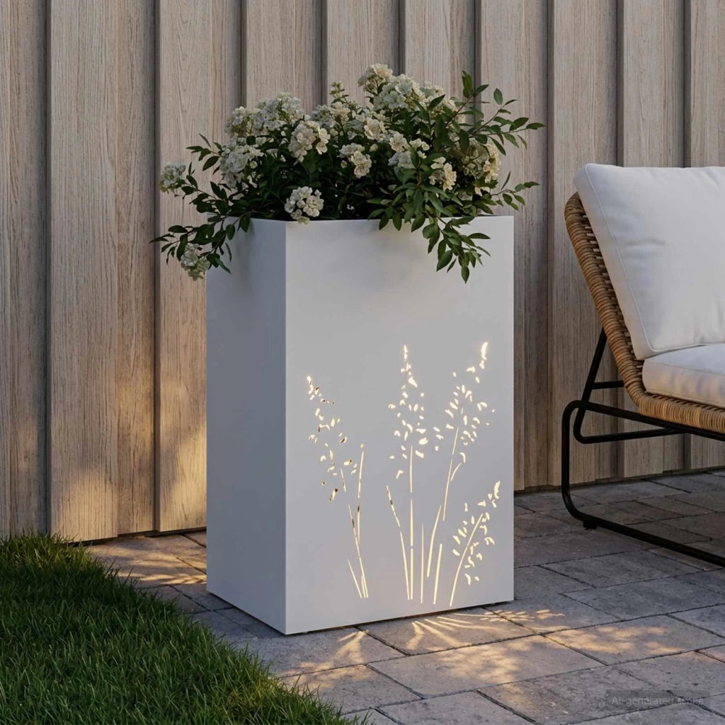 Vaso da giardino Bianco 50 x 30 x 75 cm 8005780