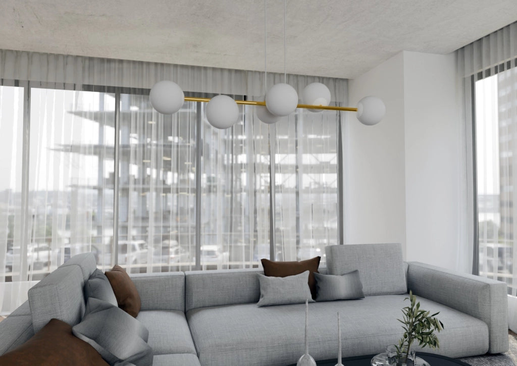 Lampadario Emibig Gravity 6 6xE14 bianco oro 110cm