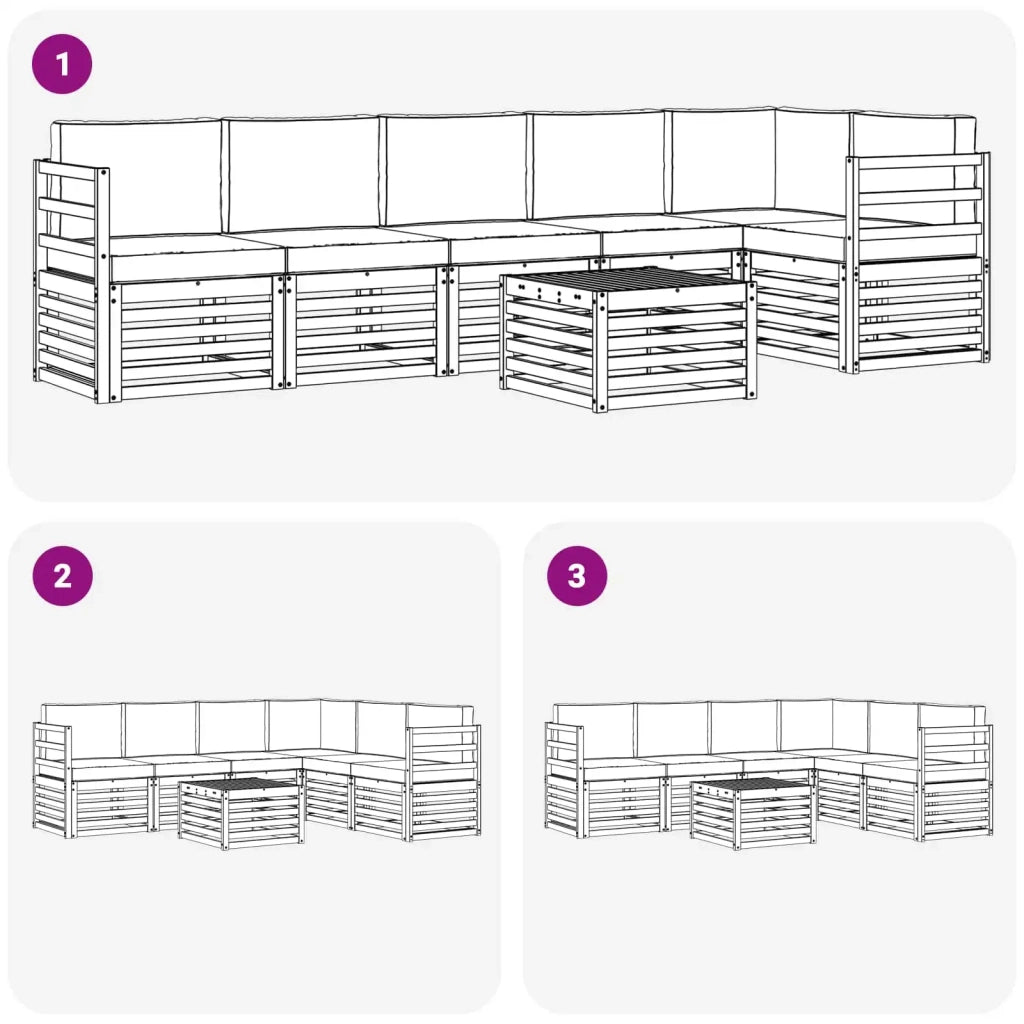Set di divani da esterno 7 pcs Bianco e Antracite 3391937