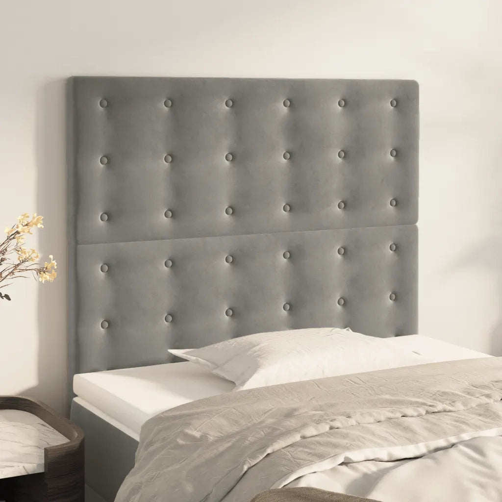 Testiera | Testata Grigio Chiaro 90x5x118/128 cm Velluto