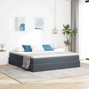 Letto con contenitore e materasso Grigio scuro 160 x 200 cm