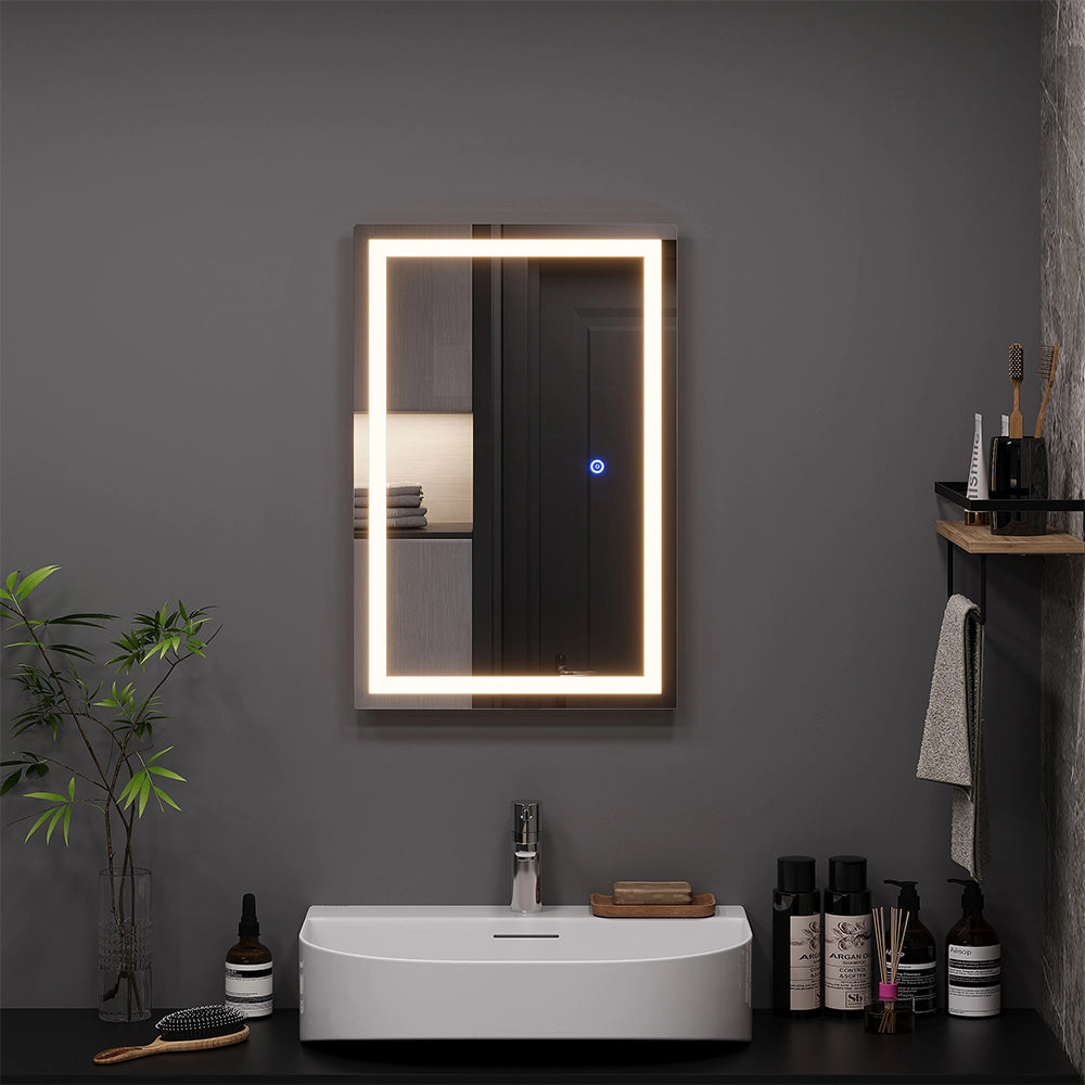 Vicco Specchio bagno Vetro 60 x 40 cm con illuminazione frontale