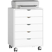 Scrivania con cassetti e ruote ¨C zephmum ¨C 5 cassetti, bianco
