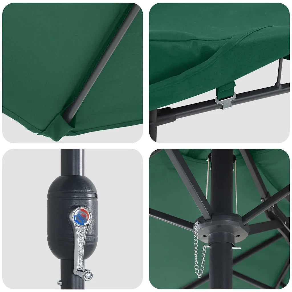 Ombrello da giardino Verde 385 x 209 x 244 cm 42003276