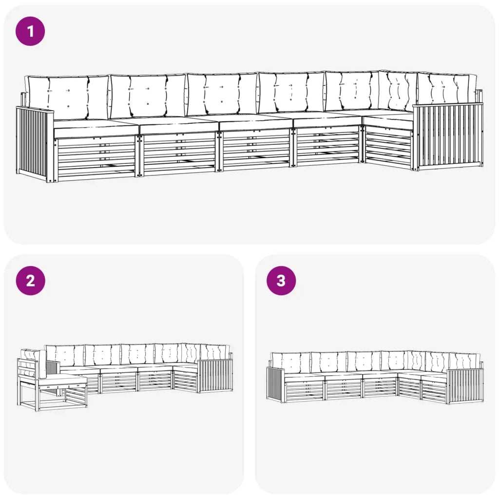 Set di divani da esterno 6 pcs Bianco e Antracite 3390562