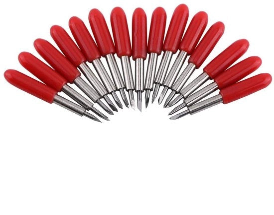 Taglierini per metallo duro - Lunga durata - Boccole rosse - Taglio vinile - Taglio preciso - Adatto per hobbyisti - 15 pezzi