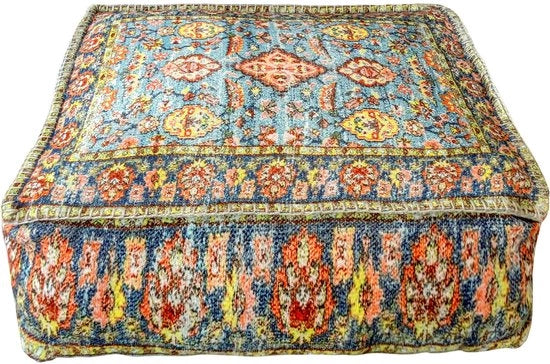 Cuscino di supporto bohemien - 60x20 cm - Coperta di cuscino in cotone - Cuscino per meditazione - Cuscino per pavimento - Prodotto con disegno a mano