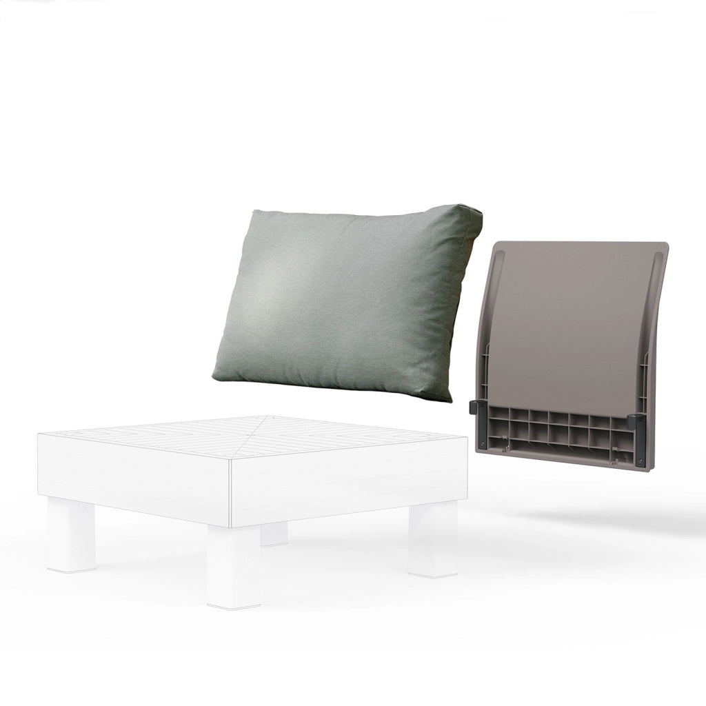 Kit Schienale Keter Elements 60x17x57 cm Effetto Vimini Ashwood e Cappuccino