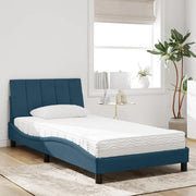 Letto con Materasso Hanko Blu 100x200 cm in Velluto