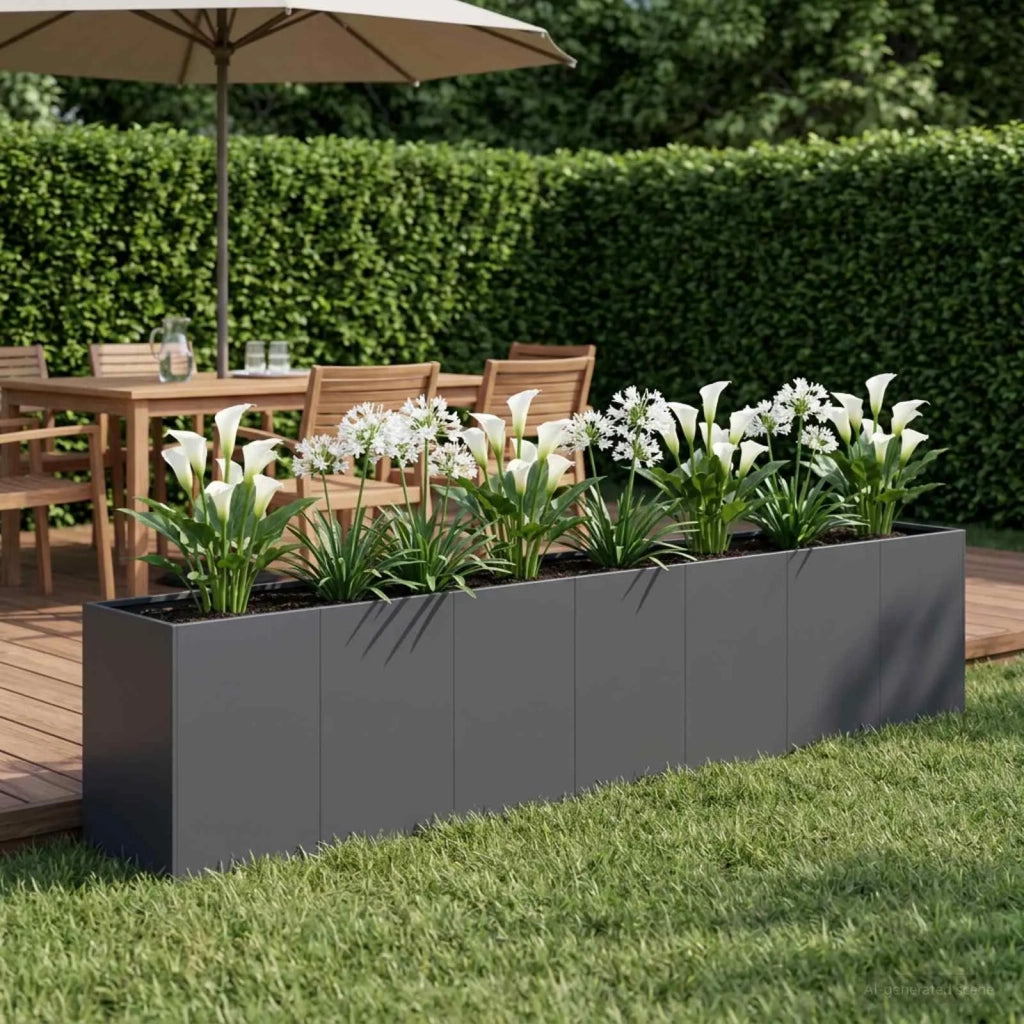Vaso da giardino Antracite 280 x 40 x 60 cm 8005906