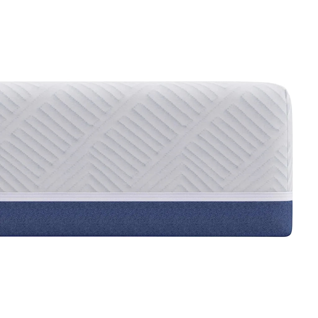 Materasso Bianco e Blu 90 x 190 cm Tessuto Jacquard 4106337