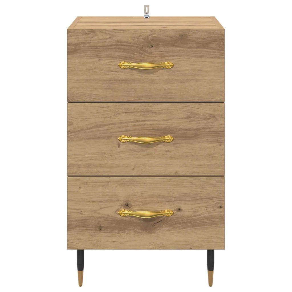 Comodino | Armadio da Notte | Mobiletto da notte Rovere artigianale 40 x 40 x 66 cm