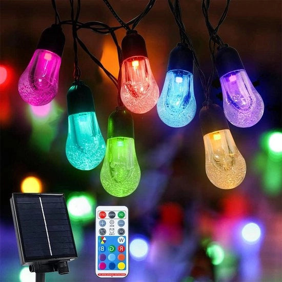 Cavo di illuminazione a energia solare 5 m 20 led - Impermeabile - Regolabile - Con timer - 6 modalità - Decorazione per giardino e terrazza